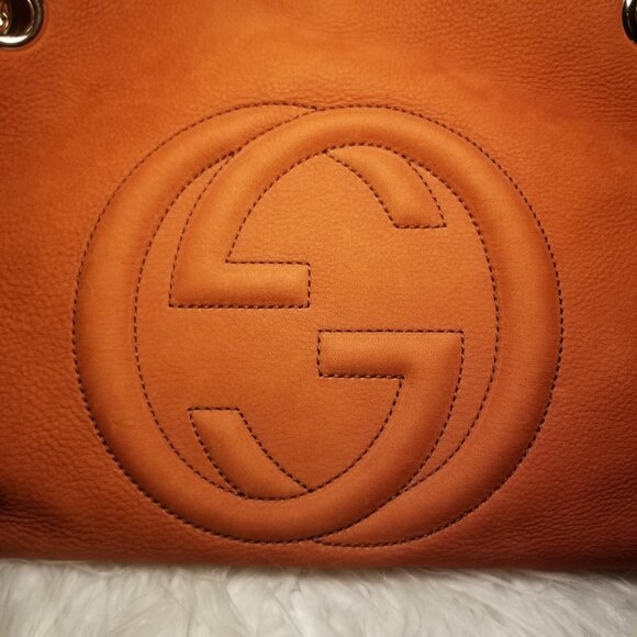 Gucci Soho Large Shoulder Bag in Rust Nubuck Leather - Picture 2 of 16